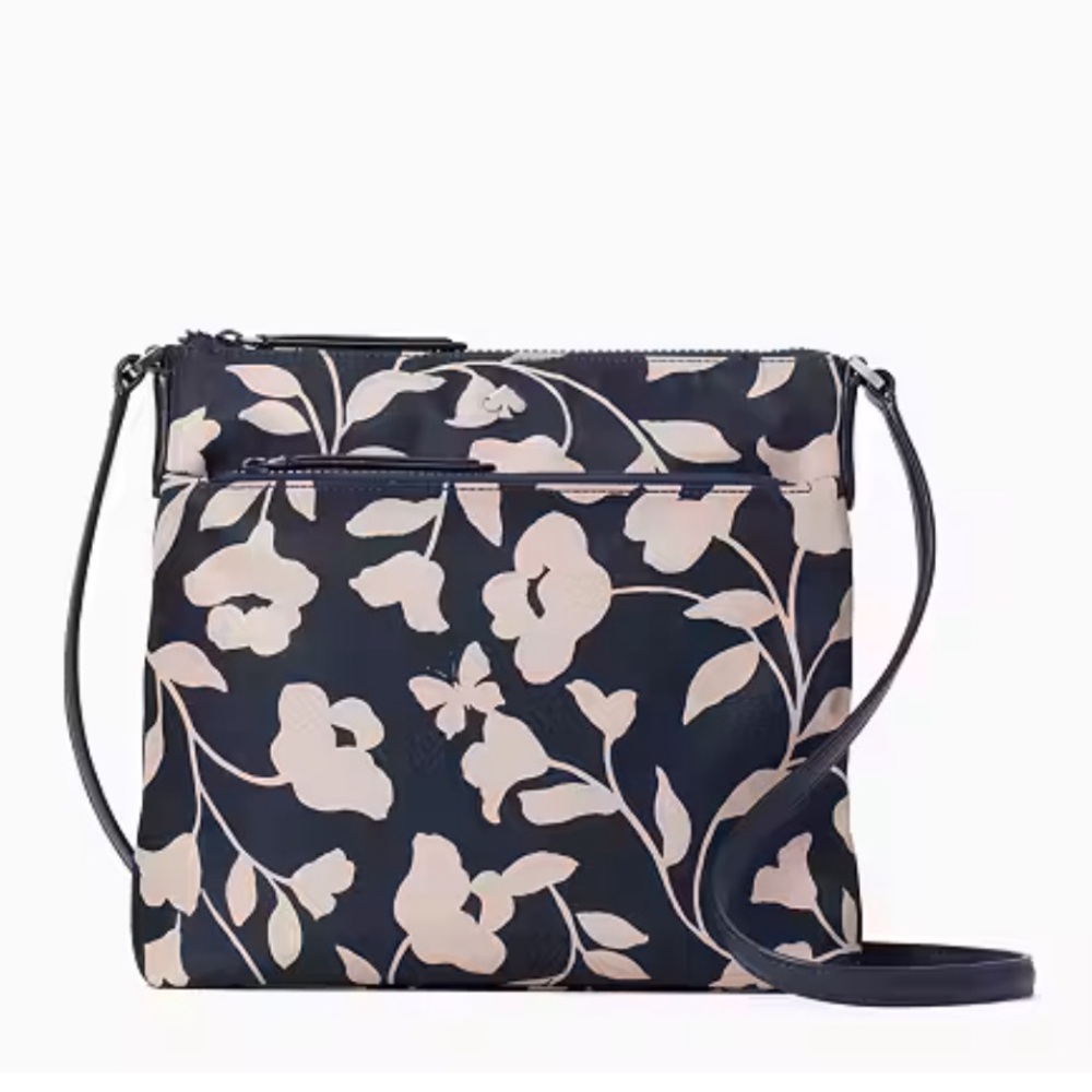 Kate Spade New York Jae Garden Vine Flat Crossbody in Nightcap